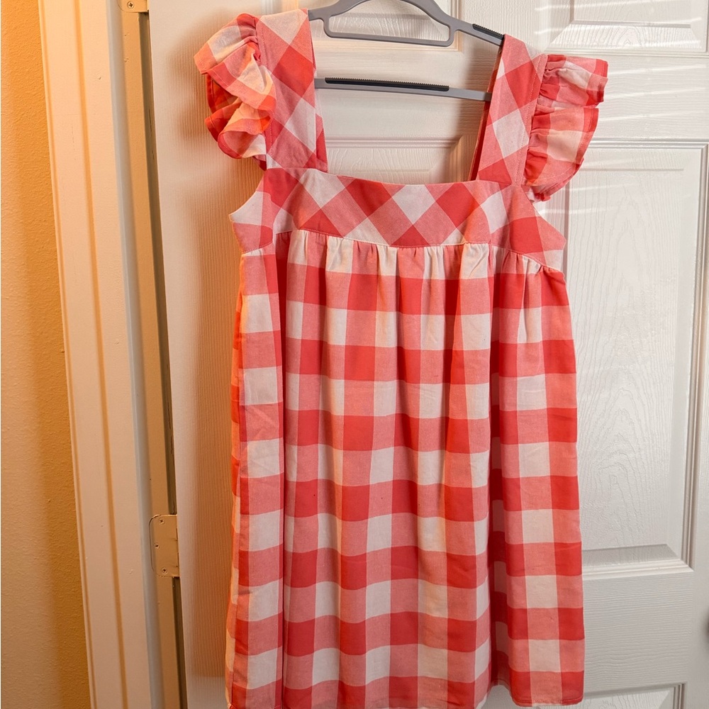 Coral and White Checkered Mini EUC